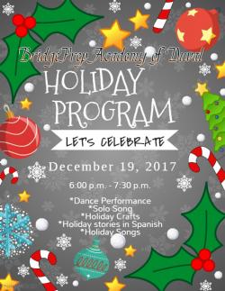 Holiday Program on December 19th 